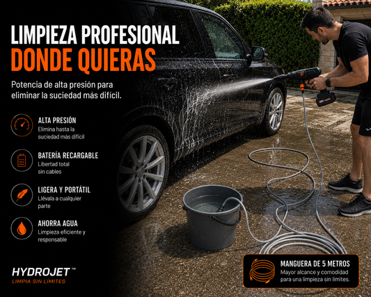 HydroJet™ | Hidrolimpiadora Portátil de Alta Presión