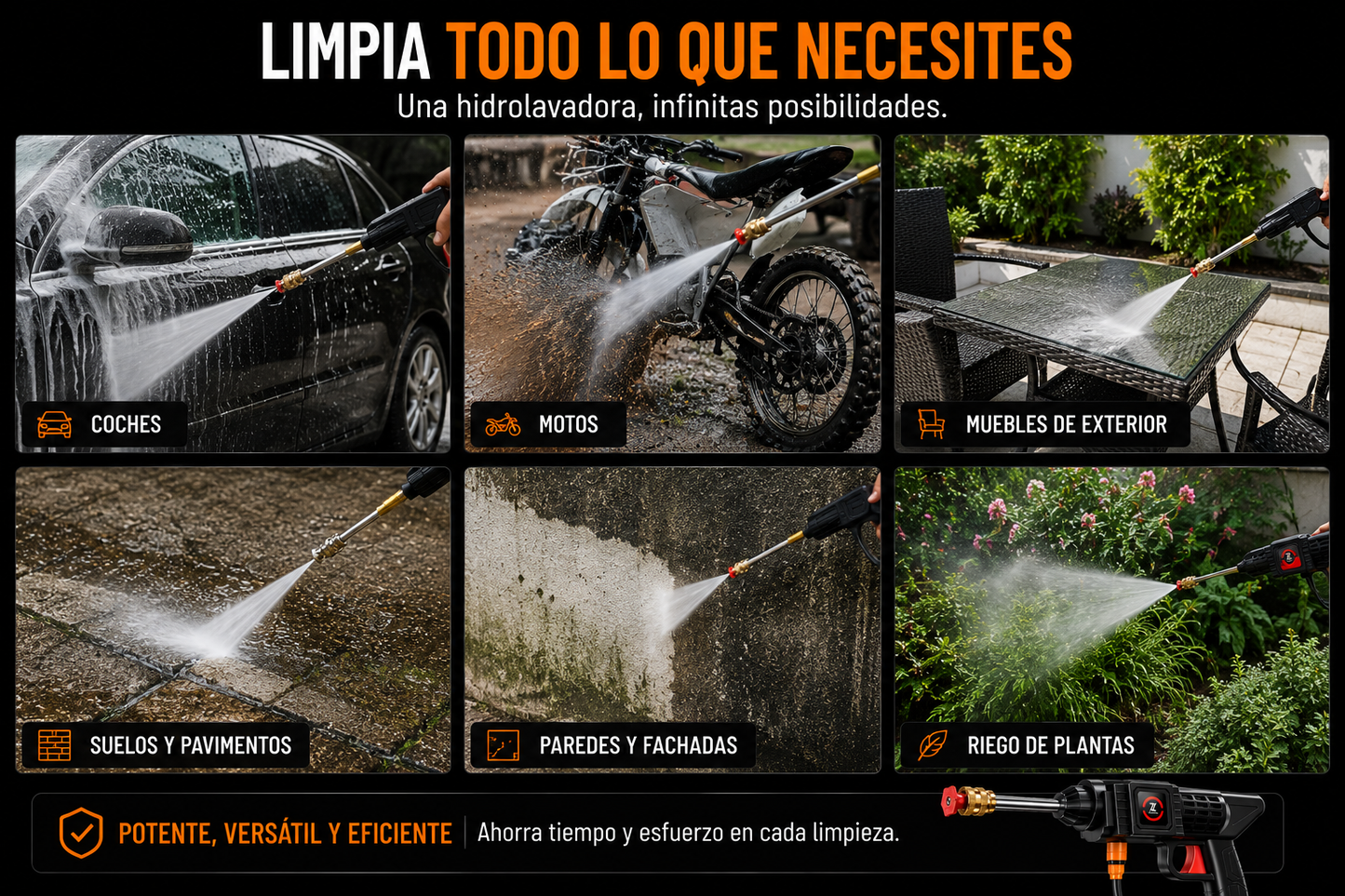 HydroJet™ | Hidrolimpiadora Portátil de Alta Presión